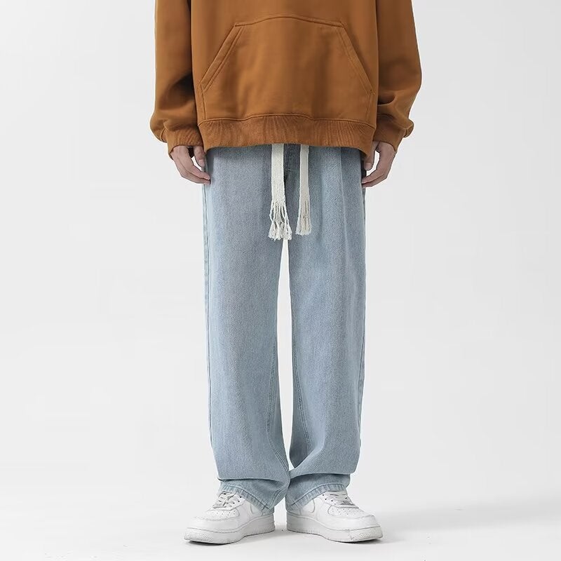 Vintage Jeans Men'S Straight Loose Trendy Brand Wide Leg American Style High Street All-Match Casual Long Pants For Boys - Image 5