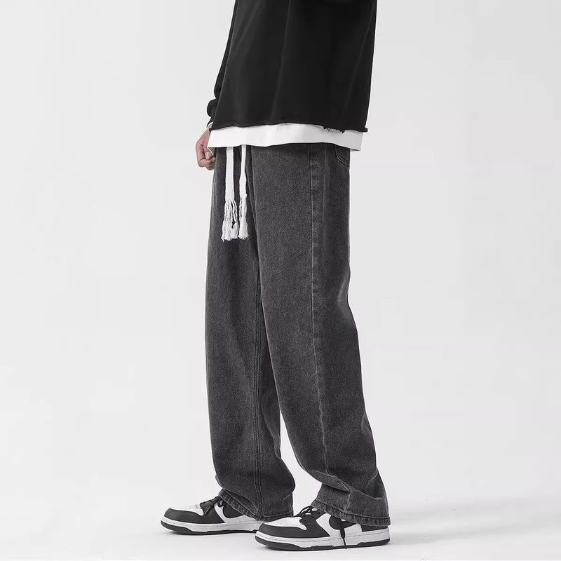 Vintage Jeans Men'S Straight Loose Trendy Brand Wide Leg American Style High Street All-Match Casual Long Pants For Boys - Image 2