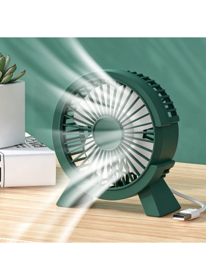 Portable Light Fan,  Battery Operated Clip on Fan, Table Fans Rechargeable Mini Personal Fan USB Fan for Home, Office, Travel, Camping, Outdoor (GREEN) - Image 1