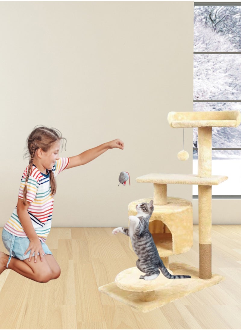 Kidle Multi-layer Cat Climbing Frame Cat Tree Kitten Tower Cat Toys Cat Tower Cat Scratch Covered with Sisal Furniture for Kittens Center Condo Pet Supplies Cat House  - Image 4