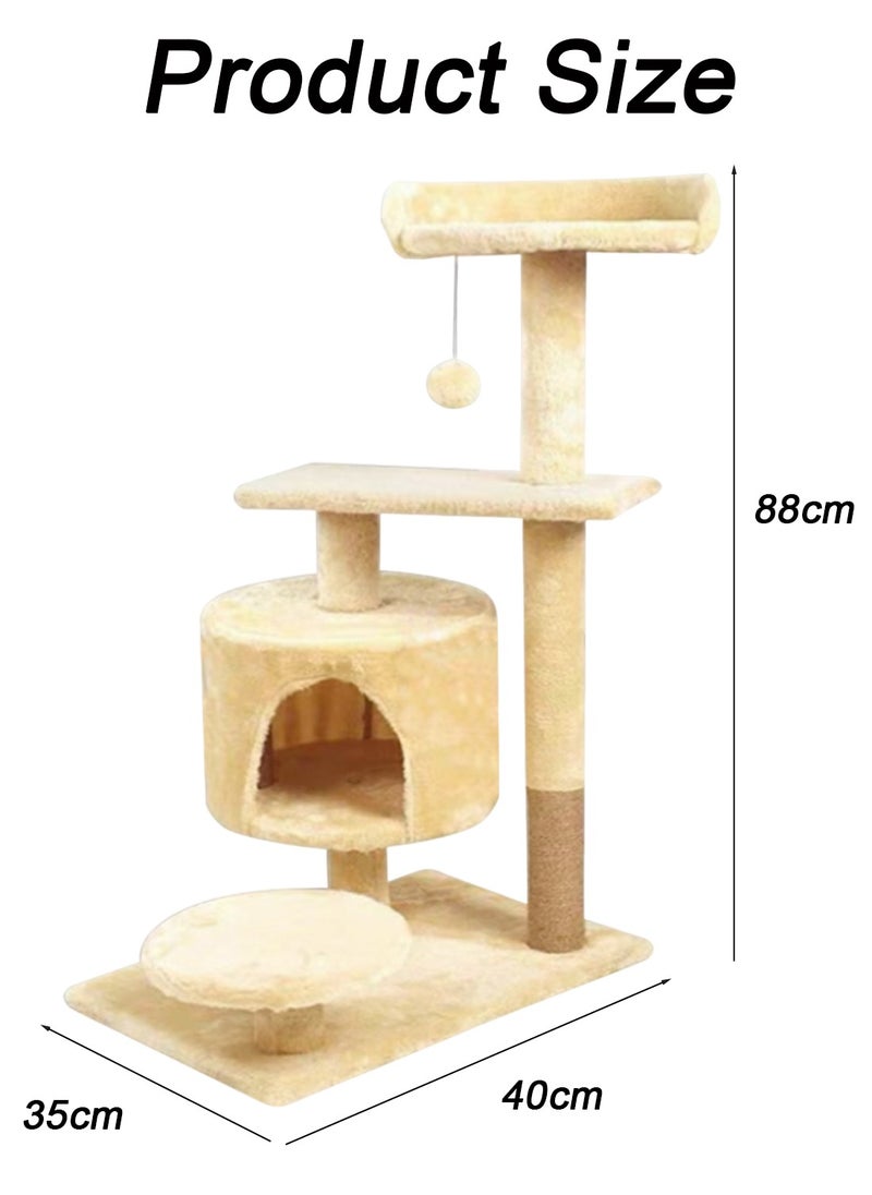Multi-layer Cat Climbing Frame Cat Tree Kitten Tower Cat Toys Cat Tower Cat Scratch Covered with Sisal Furniture for Kittens Center Condo Pet Supplies Cat House