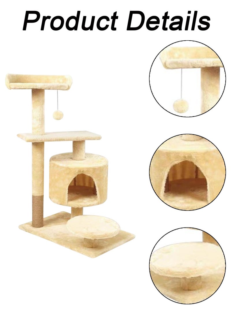 Multi-layer Cat Climbing Frame Cat Tree Kitten Tower Cat Toys Cat Tower Cat Scratch Covered with Sisal Furniture for Kittens Center Condo Pet Supplies Cat House