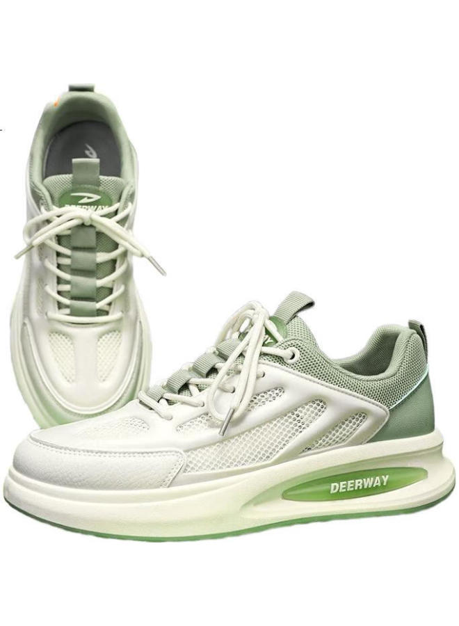 Deerway Men'S Shoes, Men'S Summer Sneakers, Men'S Mesh White Shoes, Fashionable Casual Sports Shoes, Beige Light Green, Size 42 - Image 2