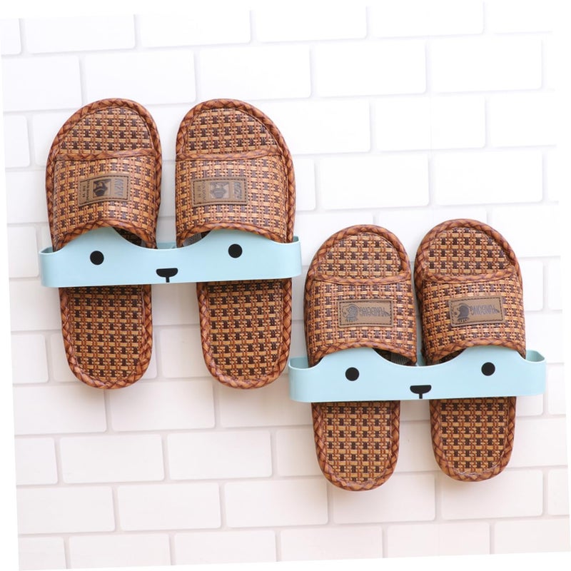 Wall Mounted Shoe Rack Organizer 5Pcs Blue Plastic Space Saving Easy Installation - Image 3