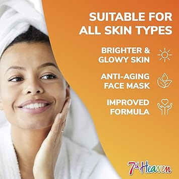 7th Heaven Brightening Boost Peel Off Face Masks Pack of 6 Vitamin C Face Masks Peel Off Vegan Facial Packs for Women Cruelty Free Pamper Gifts for Women Genuine 7th Heaven Skincare - Image 3