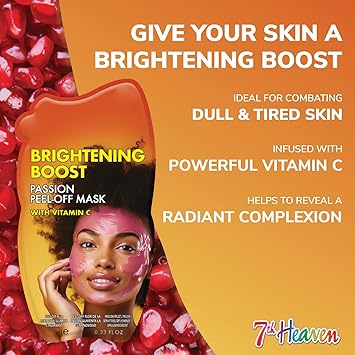 7th Heaven Brightening Boost Peel Off Face Masks Pack of 6 Vitamin C Face Masks Peel Off Vegan Facial Packs for Women Cruelty Free Pamper Gifts for Women Genuine 7th Heaven Skincare - Image 2