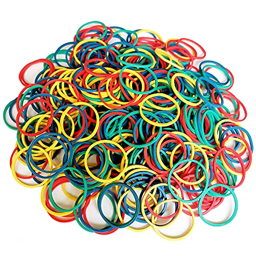 JOYLOYAL 1000PCS 25mm(1inch) JOYLOYAL Multi-Color Rubber Bands Stretchable Elastic Bands Sturdy Rubber Bands for School Home and Office Use Stationery Supplies - Image 1