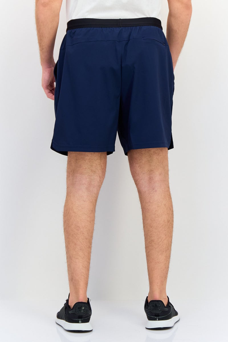 New Balance Men Standard Fit Brand Logo Training Shorts, Navy - Image 3