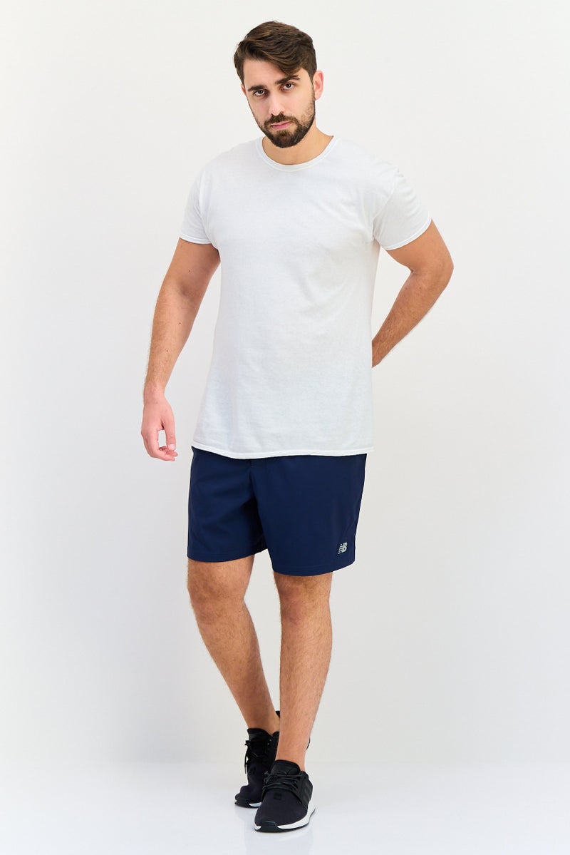 New Balance Men Standard Fit Brand Logo Training Shorts, Navy - Image 4