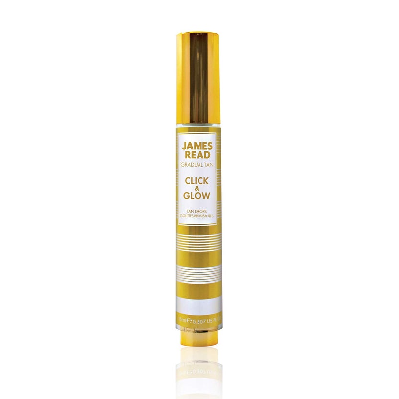 JAMES READ James Read Gradual Tan  Click  Glow Tan Drops 15ml OntheGo Daily Custom Tanning Booster  Extender Easy to apply Travel friendly Vitamin E Aloe Vera Hyaluronic Acid For all skin tones 