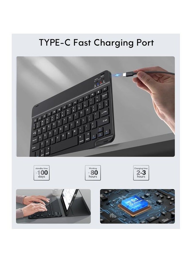 بوينوس حافظة لوحة مفاتيح لجهاز iPad الجيل العاشر مقاس 10.9 بوصة 202/ iPad (A16) الجيل الحادي عشر 2025 مقاس 10.9 بوصة، غطاء لجهاز iPad الجيل العاشر مع لوحة مفاتيح بلوتوث، غطاء لوحة مفاتيح مع حامل قلم رصاص (A2696/A2757/A2777) 2022 -(A3354/A3355/A3356)- 2025 - Image 4