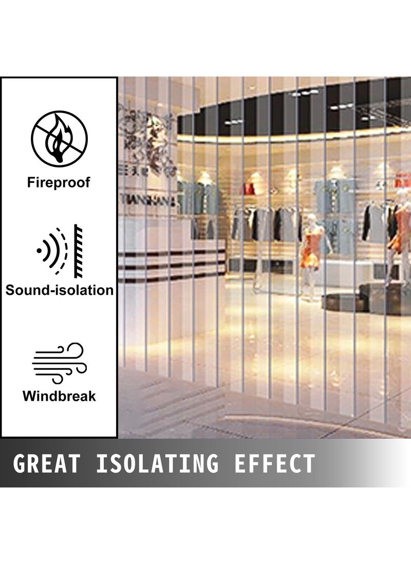 PVC Ribbed Strip Curtain Doorway Drapery for Cooler/Freezer Rooms upto -40°C Transparent Blue 200mmx2mmx40m - Image 3