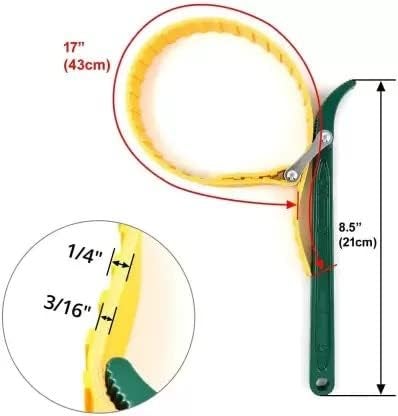 ikis ikis 9 Belt Type Oil Filter Wrench Auto Tool Engine Box Spanner Oil Fuel Filter Wrench Tool Spanner Key Tool Yellow Belt 225 Single Sided Adjustable Wrench  - Image 4