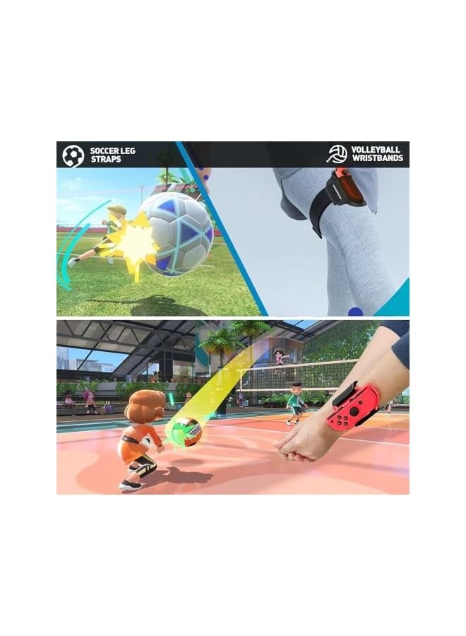 PROMASS 18 in 1 Switch Sports Accessories Bundle, Switch Sports Games Accessories Kit with Switch Tennis Rackets, Golf Clubs, Swords, Wrist and Leg Strap for Switch/Switch OLED - Image 3