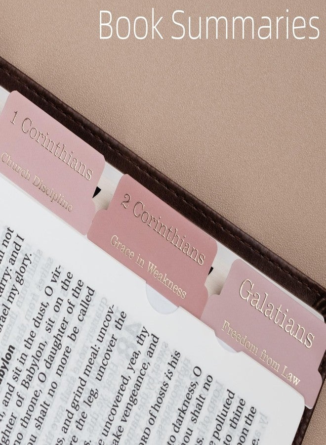 UPAFEXXI-Laminated Bible Tabs with Book Summaries(Gold Foil Embossed Lettering), Bible Tabs for Women and Men, Reposition Large Print Stickers, Easy to Read, 80Chapters Labels for Easy Navigation - Image 2
