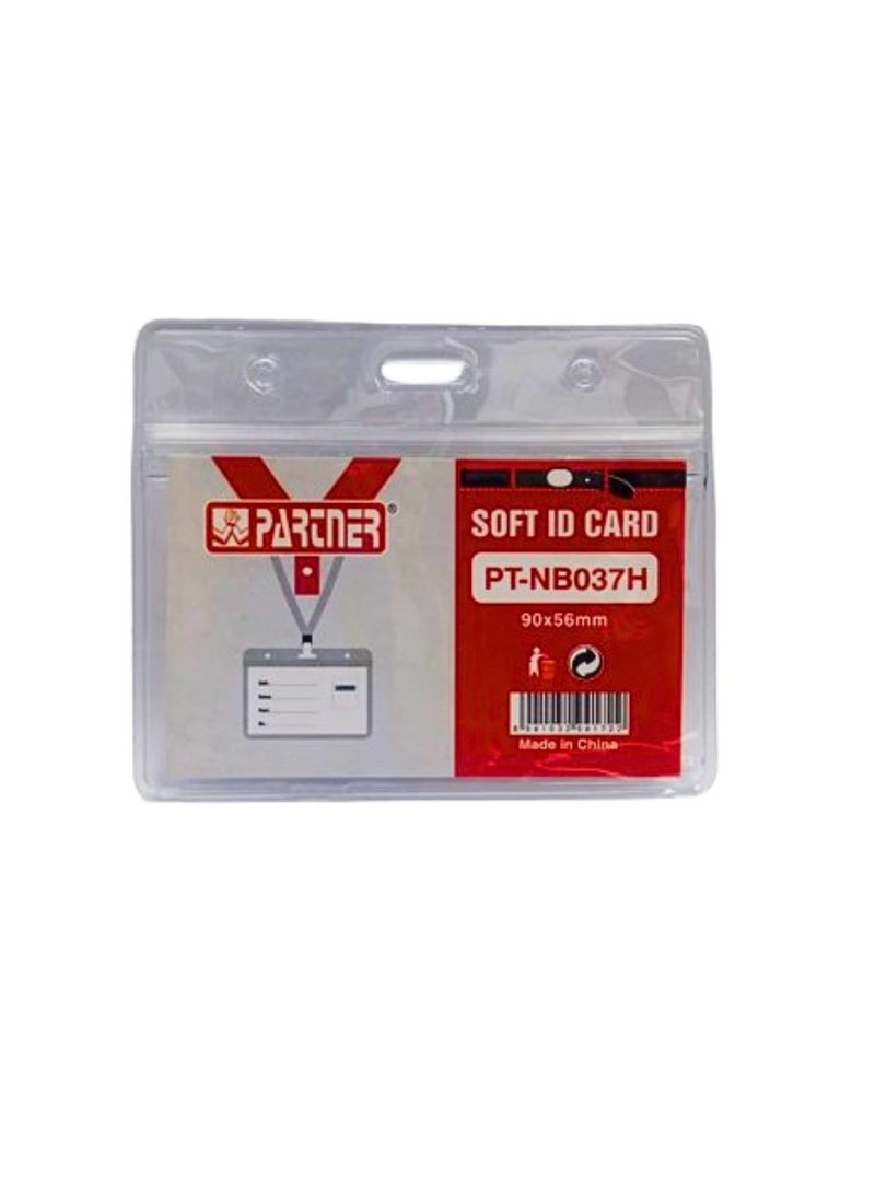 PARTNER ID Card Holders Waterproof Clear Plastic Perfect for Credit Cards, ID Swipe Cards, Key Cards, and Driver's License PVC Material (Pack of 10)  - Image 1