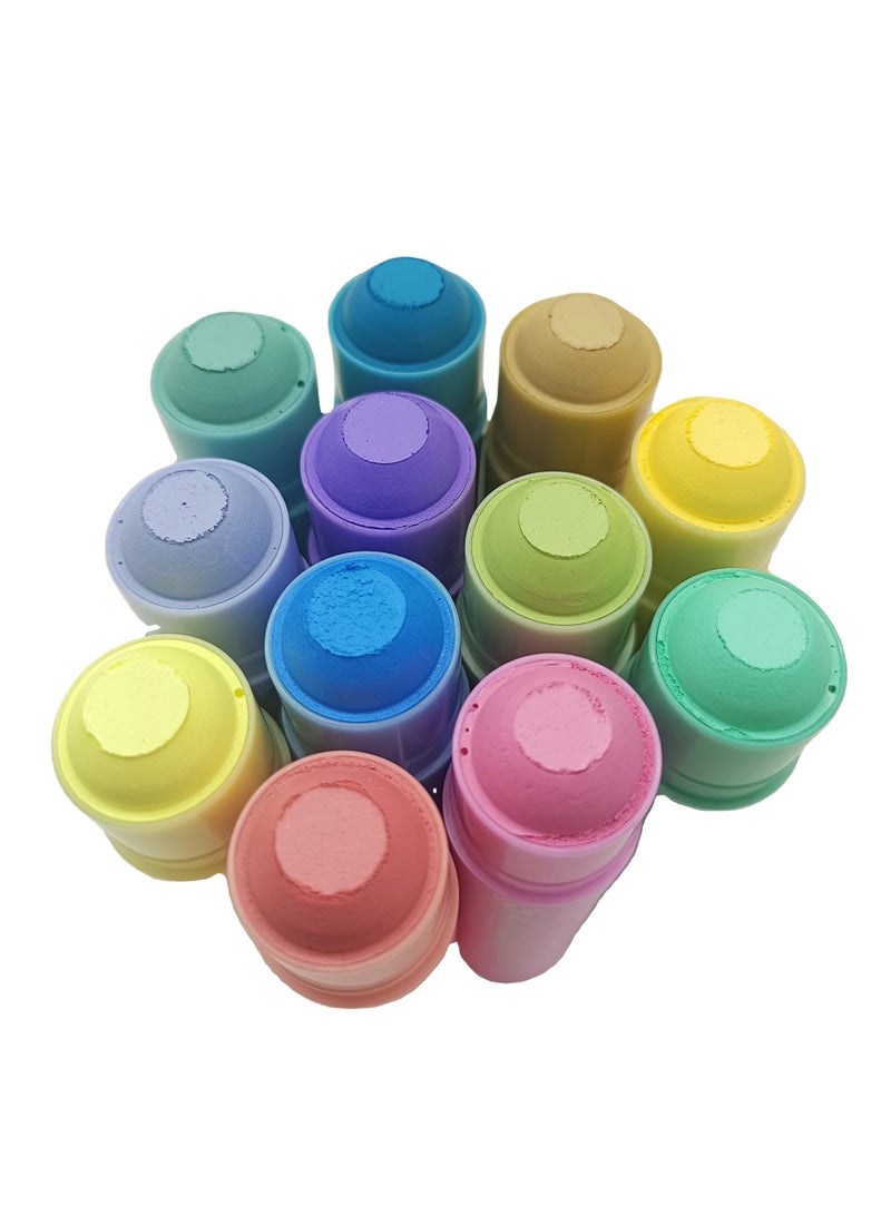 ميدو 12 لون باستيل سريع الجفاف، متعدد الاستخدامات، أقلام تلوين بلون سادة قابلة للغسل - Image 2