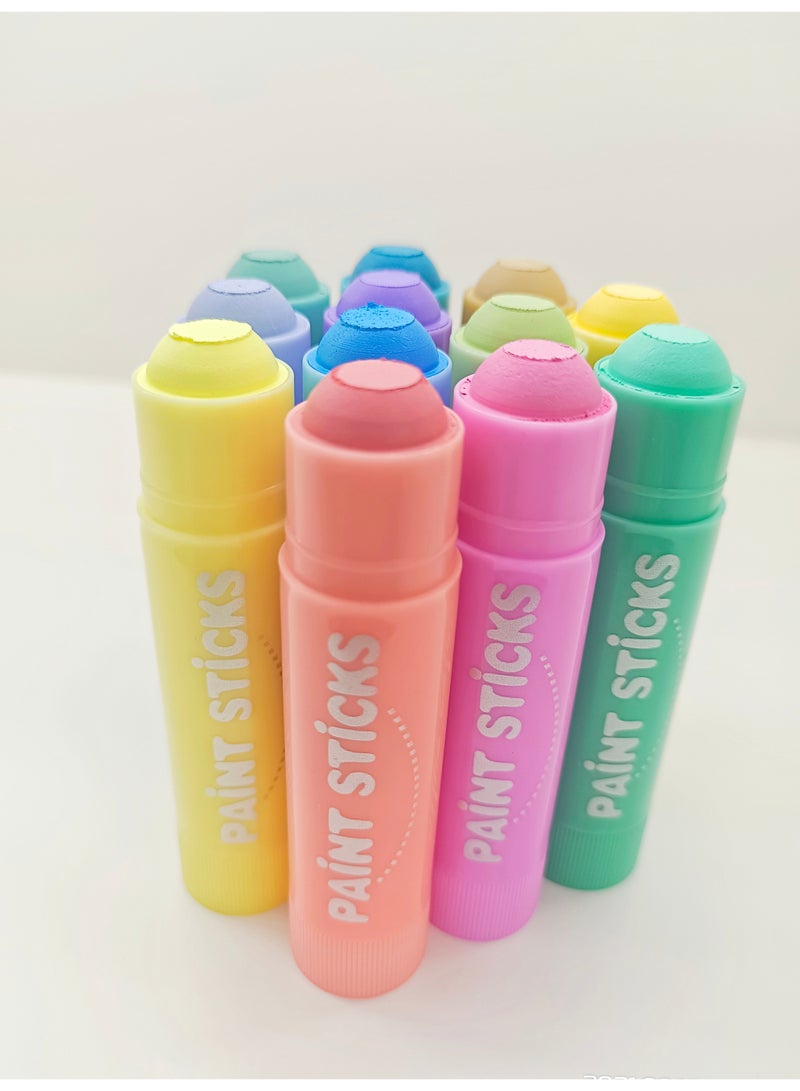 ميدو 12 لون باستيل سريع الجفاف، متعدد الاستخدامات، أقلام تلوين بلون سادة قابلة للغسل - Image 3