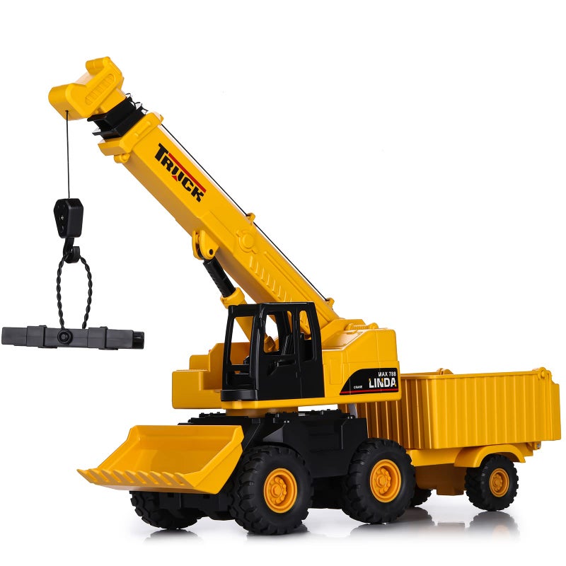 SASBSC Crane Toy Trucks for 3 Year Old Boys 3 in 1 Crane Truck Toys for 3 4 5 6 7 Year Old Boy Friction Power Transport Dump Trucks for Kids Ages 37 Birthday Gifts for Toddlers