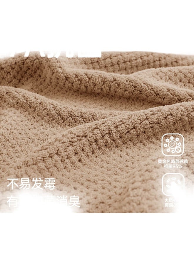 Sanli 7A Antibacterial Bath Towel, Class A Absorbent Quick-Drying, Adult Large Bath Towel, Unisex, 75*140Cm, 300G, Light Coffee Color - Image 2