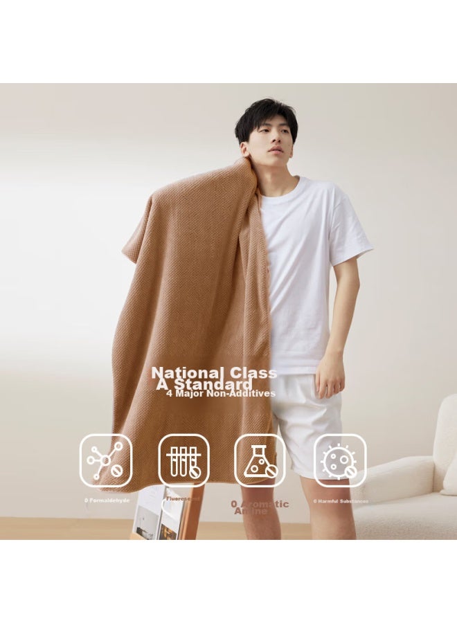 Sanli 7a Antibacterial Bath Towel, Class A Absorbent Quick-drying, Adult Large Bath Towel, Uni, 75*140cm, 300g, Light Coffee Color - Image 5
