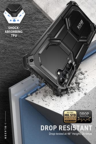 I-blason iBlason Armorbox Designed for Samsung Galaxy S23 FE Case with Kickstand Belt Clip FullBody Rugged Bumper Case with Builtin Screen Protector Black - Image 3