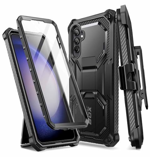 I-blason iBlason Armorbox Designed for Samsung Galaxy S23 FE Case with Kickstand Belt Clip FullBody Rugged Bumper Case with Builtin Screen Protector Black - Image 1