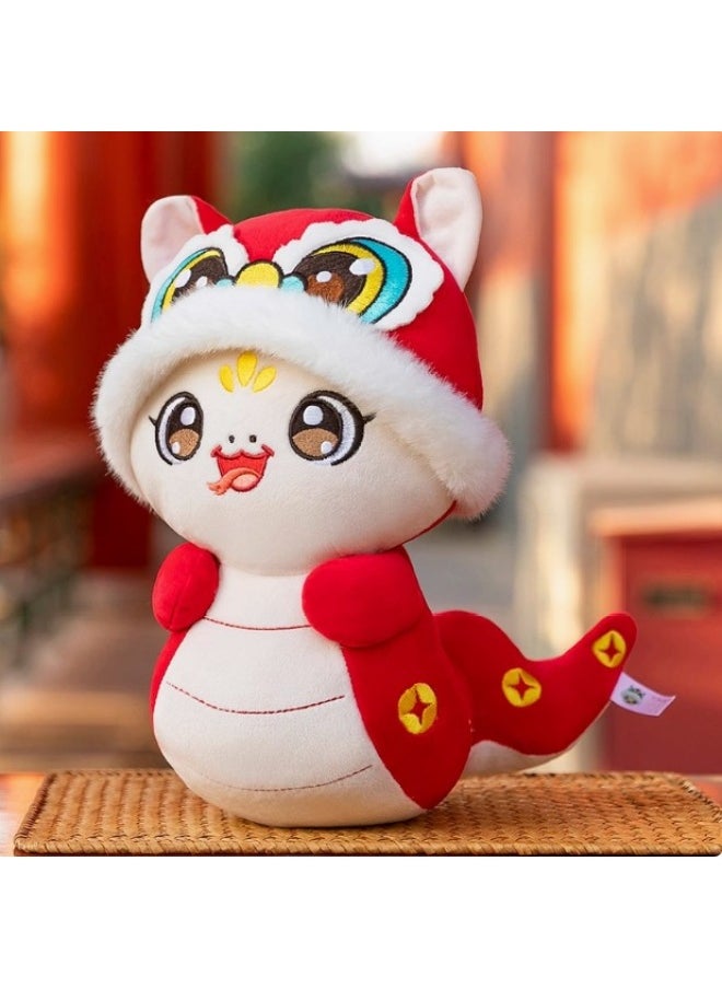 Doll Doll Year Of The Snake Mascot Xiaolong Year Gift Doll Plush Doll Gift Print Logo Invoice-Specifications:Cute Snake-Color:20cm  - Image 1