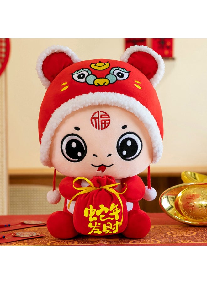 Doll Doll Year Of The Snake Mascot Xiaolong Year Gift Doll Plush Doll Gift Print Logo Invoice-Specifications:Cute Snake-Color:20cm  - Image 5
