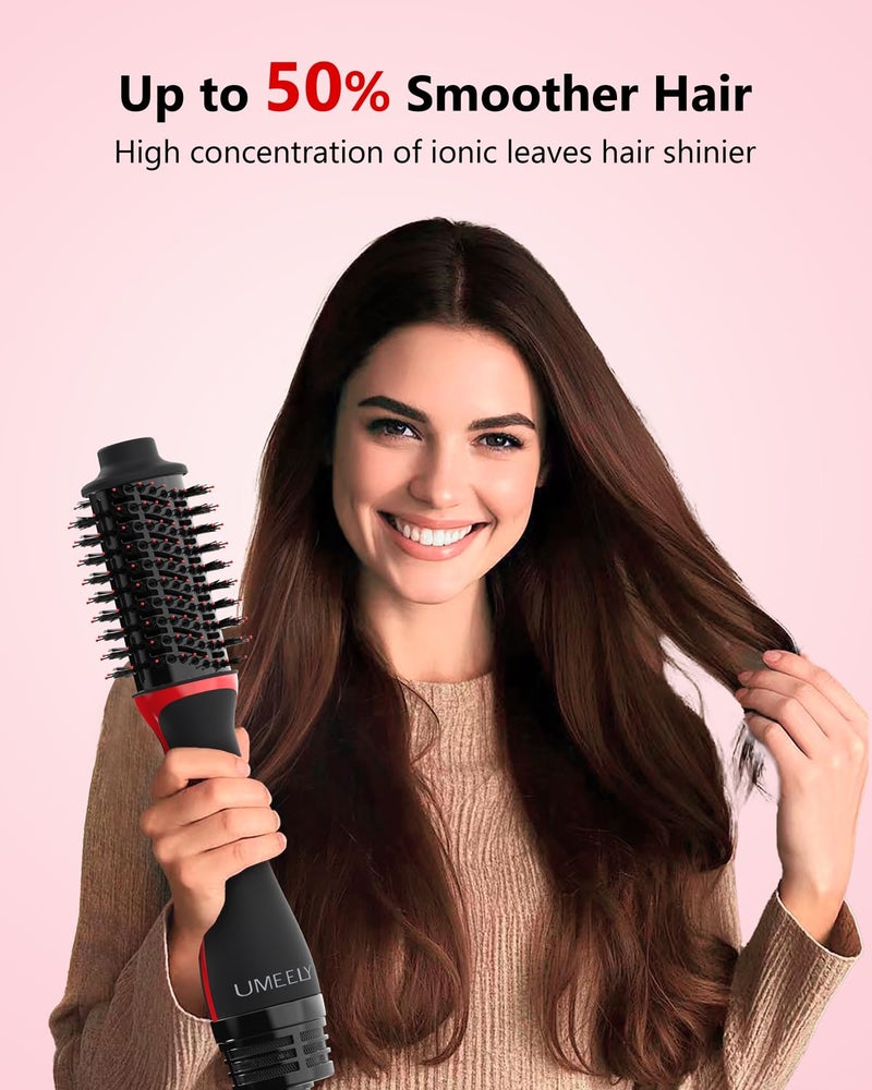 Umeely Plus 2.0 Hair Dryer Brush Blow Dryer Brush in One, 2'' Oval Brush Head Hot Air Brush Styler & Volumizer with Ionic Technology, NTC Smart Temp Control for Smooth, Frizz-Free, Shiny Hair - Image 2