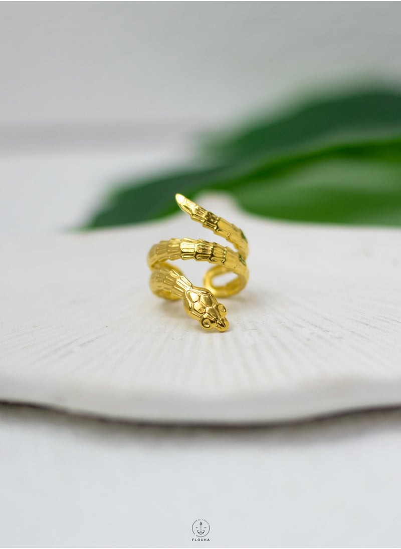 Generic - Gold Snake Free Size Ring – Adjustable Gold Snake Design Ring for Women - Image 1