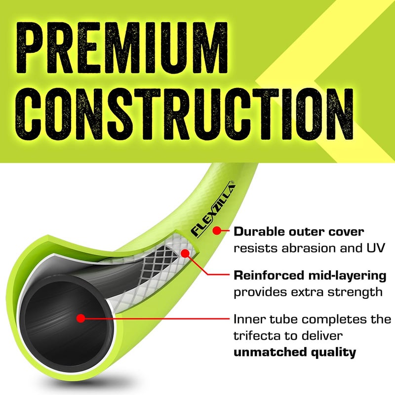 Flexzilla Garden Utility Hose 5/8 in. x 15 ft., Lightweight All-Weather Water Hose, Durable and Flexible, Leak-Free Connections - Image 3