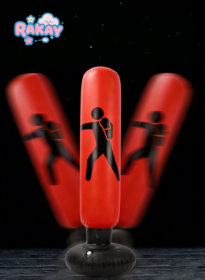 RAKAY Free Standing Inflatable Punching Bag,155cm Free Standing Boxing Bag - 45°C Heat Proof for Adults & Kids,High-quality PVC material, safe and non-toxic - Image 4