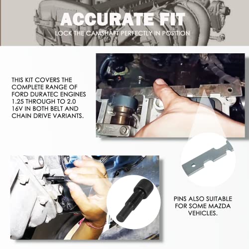 Camoo Cam Timing Alignment Tools Kit Fits Compatible with Ford Fiesta Focus Mazda Volvo/Duratec Engines for Ford 2.0L,2.3L,2.5L - Image 3