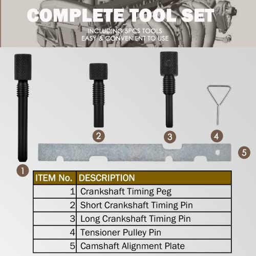 Camoo Cam Timing Alignment Tools Kit Fits Compatible with Ford Fiesta Focus Mazda Volvo/Duratec Engines for Ford 2.0L,2.3L,2.5L - Image 4