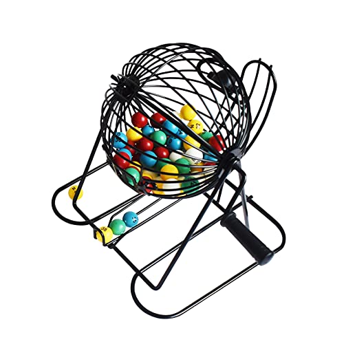 Yuanhe Deluxe Bingo Game Set Metal Round Cage 75 Colored Balls 50 Bingo Cards 300 Mixed Chips and Master Board for Large Groups Parties - Image 5