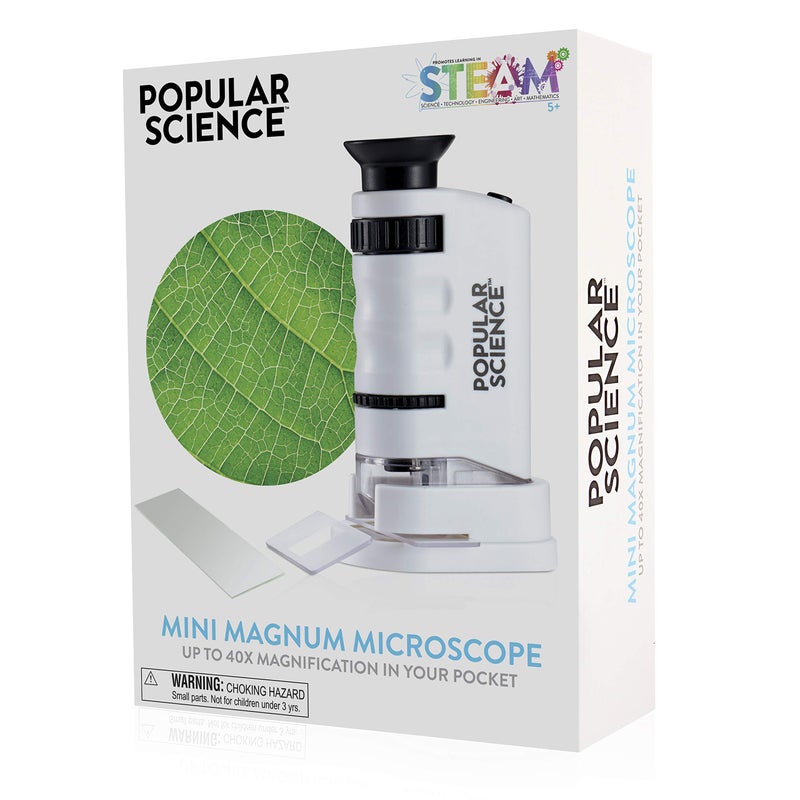 POPULAR SCIENCE WOW! STUFF Mini-Magnum Pocket Handheld Microscope for Children,Black - Image 1