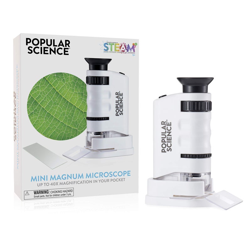 POPULAR SCIENCE WOW! STUFF Mini-Magnum Pocket Handheld Microscope for Children,Black - Image 2