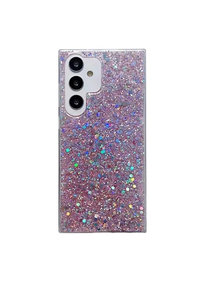 جراب هاتف Samsung Galaxy S24 FE 5G من مادة TPU اللامعة المصنوعة من مادة Epoxy (وردي)