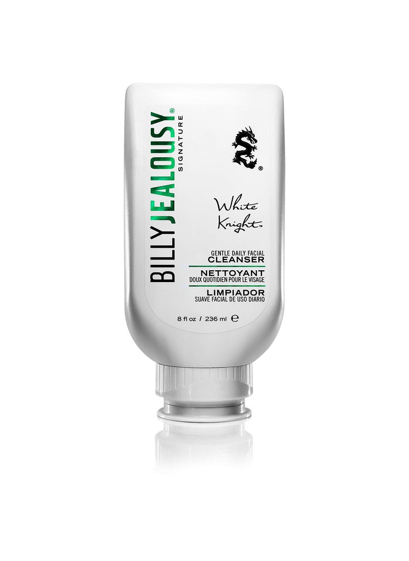 Billy Jealousy Billy Jealousy White Knight Gentle Daily Facial Cleanser with Non-Abrasive Exfoliators Ideal for All Skin Types, Men's Face Wash Formulated with Apple Amino Acids & Papaya Extract, 8 Fl Oz 