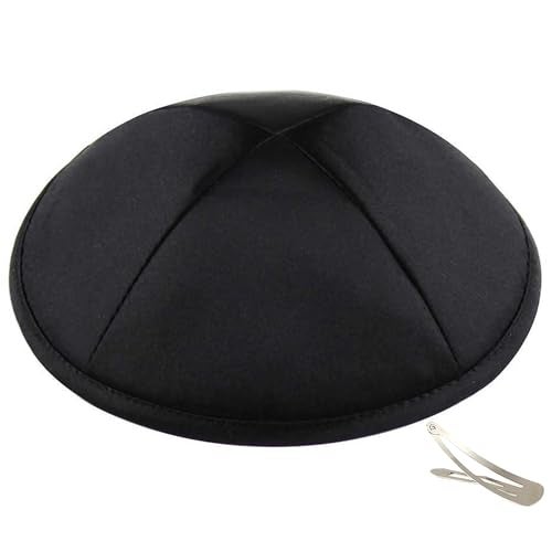 Zion Judaica Ltd Zion Judaica Deluxe Satin Kippah Black Yamaka 6.5" Mens & Kids Kippah Black Silk Yarmulke for Wedding Bar Mitzvah Bat Mitzva Bris Shul Shabbat Prayer Skullcaps - Image 3