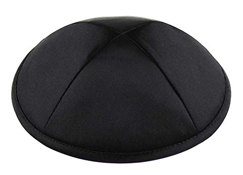 Zion Judaica Ltd Zion Judaica Deluxe Satin Kippah Black Yamaka 6.5" Mens & Kids Kippah Black Silk Yarmulke for Wedding Bar Mitzvah Bat Mitzva Bris Shul Shabbat Prayer Skullcaps - Image 2