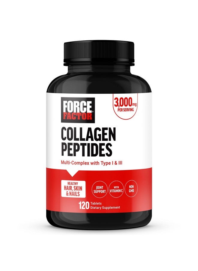 FORCE FACTOR Collagen Peptides, Collagen for Women and Men Made with Hydrolyzed Bovine Collagen Type 1 & 3 for Healthy Hair, Skin, Nails, & Joints, Premium Quality, Non-GMO, 120 Collagen Pills - Image 1