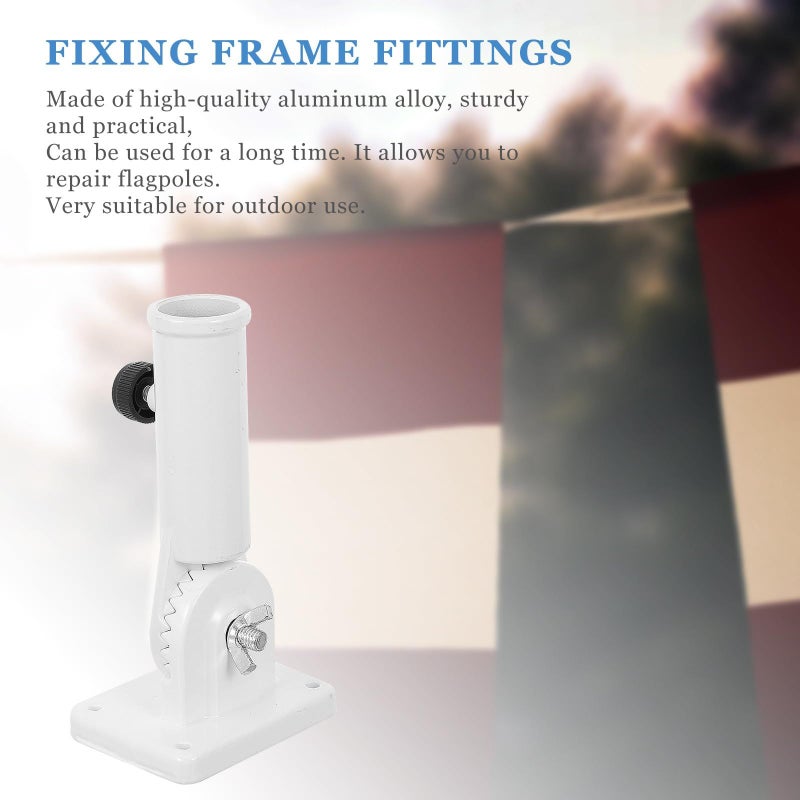Adjustable Aluminum Flag Pole Mounting Bracket Thickened Wall Mounted Flagpole Base For Outdoor Residential Display - Image 4