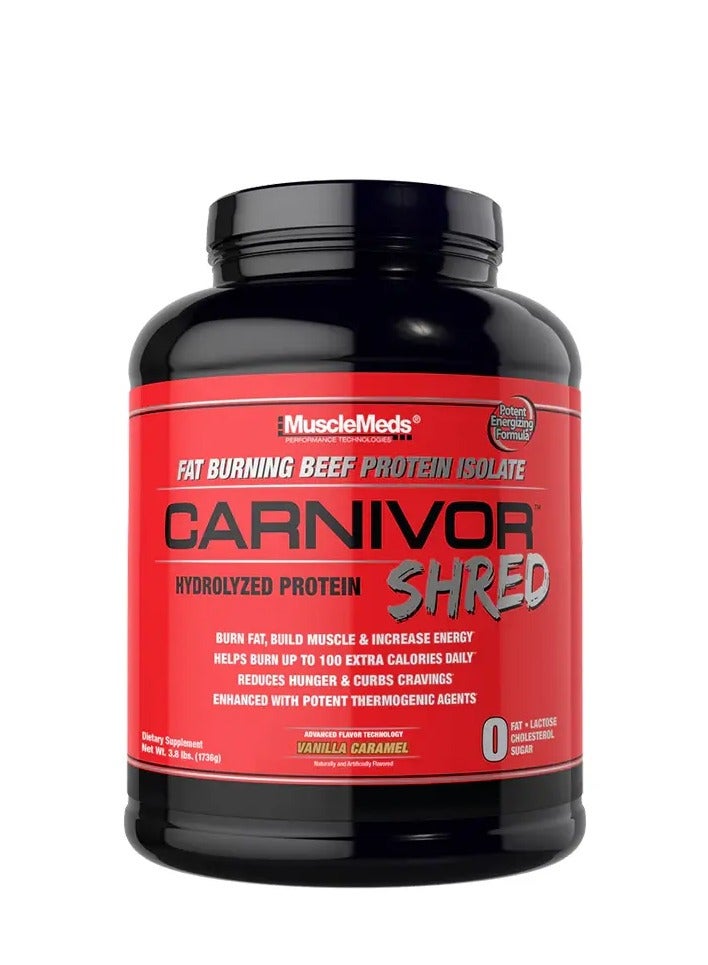 MuscleMeds Carnivor Shred Vanilla Caramel 3.8lb - Protein Isolate for Lean Muscle & Fat Loss - Image 1