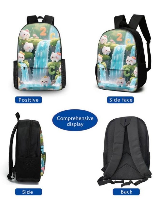 [Super new special offer] Cartoon theme bag three-piece set | double-shoulder + hand-held + storage pen bag | gift self-use good-looking - 1165  - Image 3