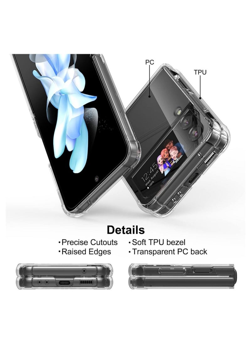 Raxoom Samsung Galaxy Z Flip 4 5G Clear Case,[Hard PC][Reinforced Corners][Slim&Lightweight] Shockproof Protective Phone Case - Image 4