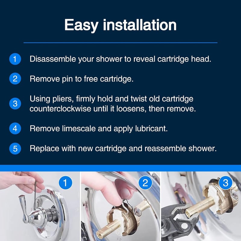 Single Handle Bath Shower Thermostatic Spool Brass Replacement - Image 4