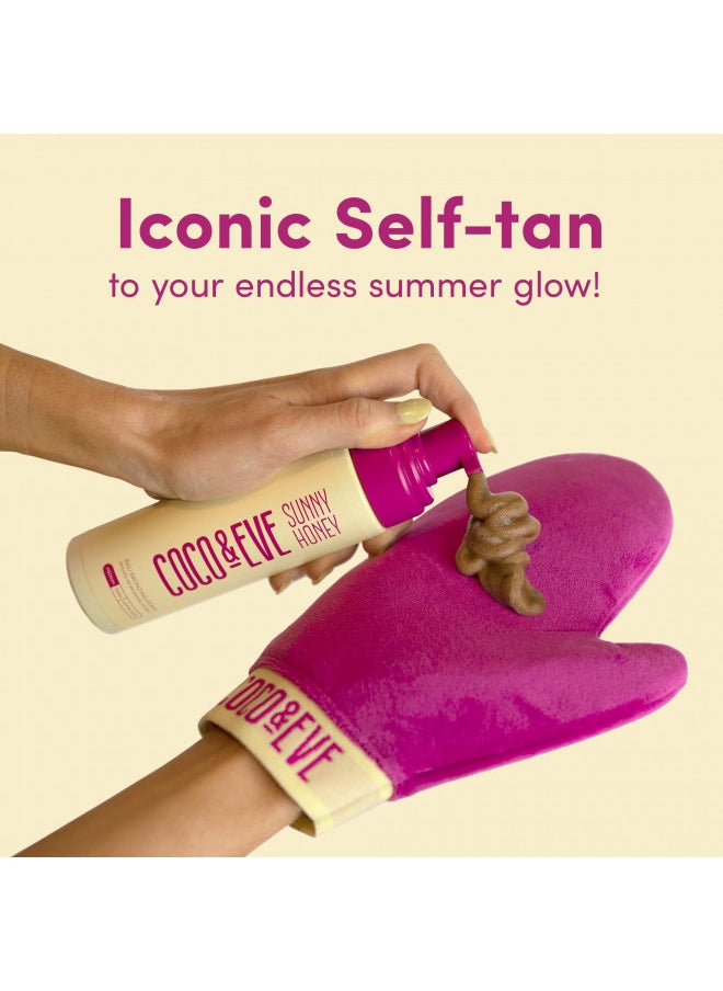 COCO & EVE Coco & Eve Self Tanner Mousse Kit - All Natural| Sunless Instant Tanning Lotion with Bronzer & Mitt Applicator | Sunny Honey Bali Bronzing Kit (Ultra Dark)  - Image 2
