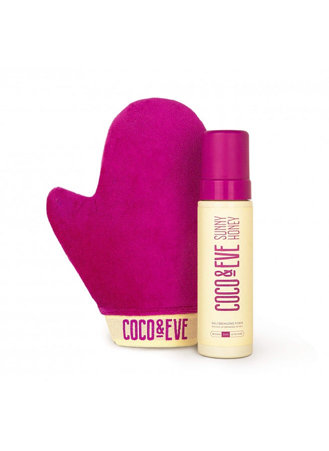 COCO & EVE Coco & Eve Self Tanner Mousse Kit - All Natural| Sunless Instant Tanning Lotion with Bronzer & Mitt Applicator | Sunny Honey Bali Bronzing Kit (Ultra Dark)  - Image 1